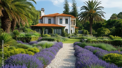 Luxurious Mediterranean Villa with Lush Lavender Garden