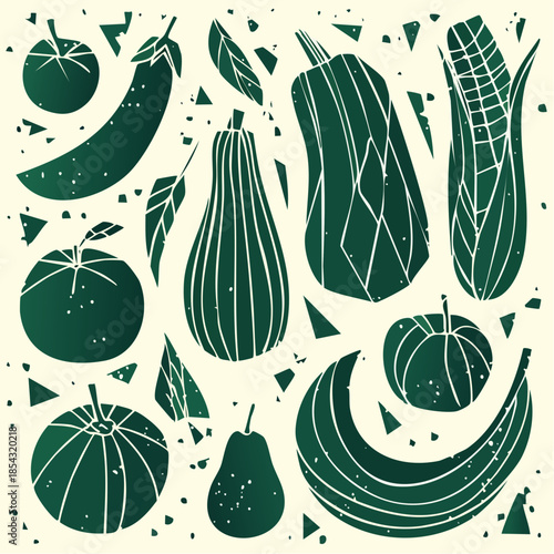 Collection of Various Fruits and Vegetables.