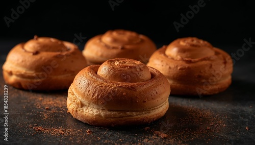 Golden Swirls. A Study in Form, Texture, and Warm Light on a Dark, Textured Surface.