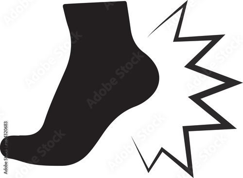 Foot Pain Icon Showing Discomfort and Injury