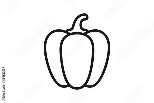 Minimalist Bell Pepper Line Icon – Elegant Premium Vector