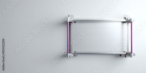 Blank frame mockup with purple accent in minimal studio wall light