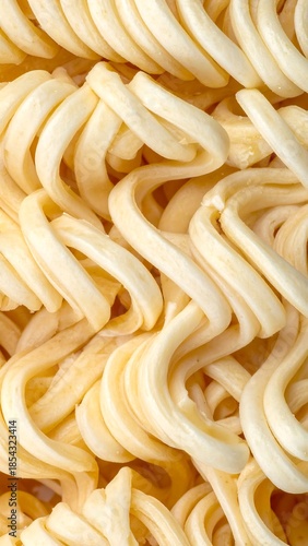 Wallpaper Mural Close-up view of dry instant ramen noodles showing their wavy, textured surface and intricate, compressed pattern. Torontodigital.ca
