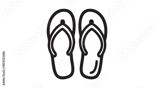 Simple illustration of flip flops on a white background