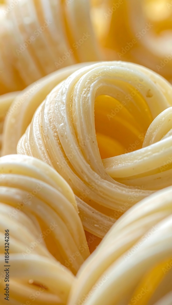 custom made wallpaper toronto digitalDetailed close-up of uncooked, coiled egg noodles or pasta nests, showcasing their smooth texture and pale yellow color.