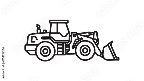 A front loader is operating in an outdoor construction site viewed from the side