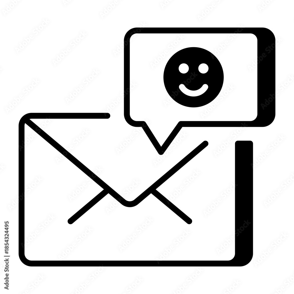 Naklejka premium A line style icon showing email feedback