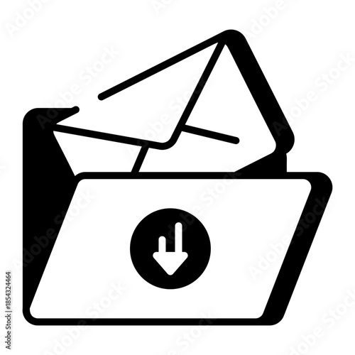 A line style icon showing email archive