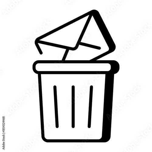 A line style icon showing delete email