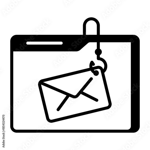 A linear style icon representing phishing email