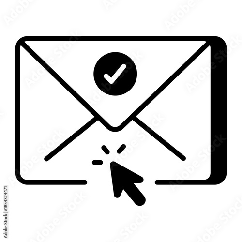 An outline style icon depicting subscribe email