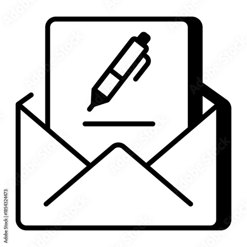 A line style icon showing write email
