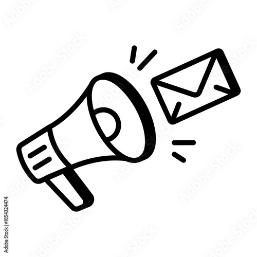 An outline style icon depicting email campaign