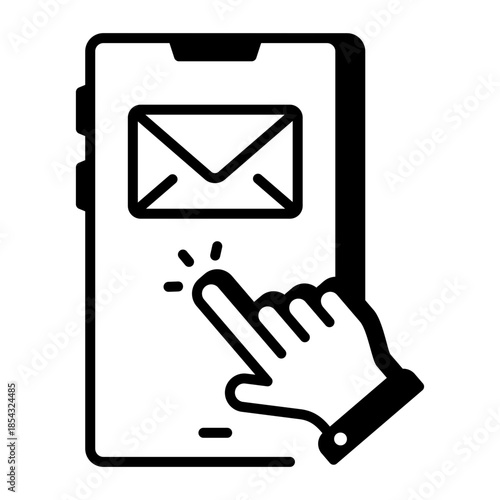 A line style icon showing select email
