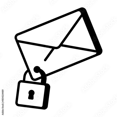 A line style icon showing email protection