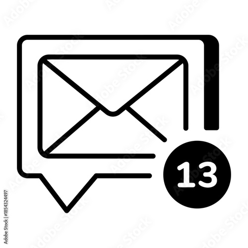 An outline style icon depicting unread mail