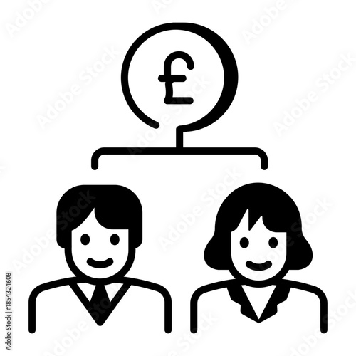 A linear style icon representing shareholder