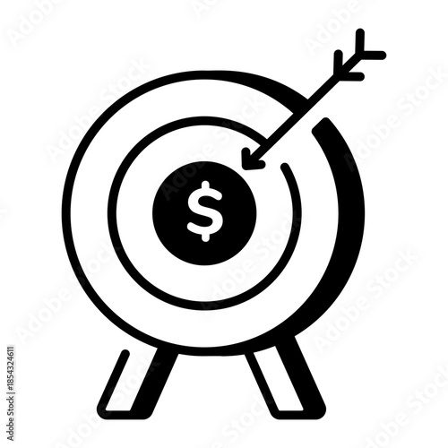 A line style icon showing financial goal