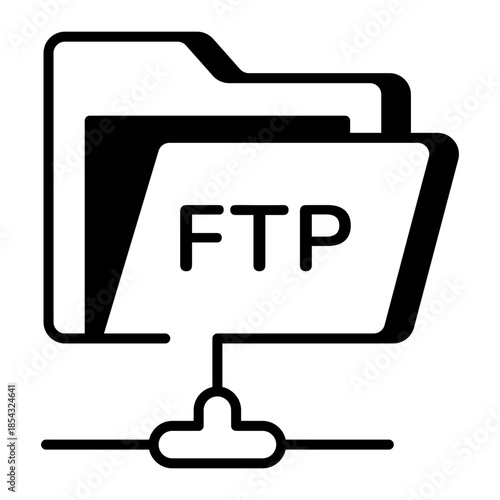 An outline style icon depicting ftp access