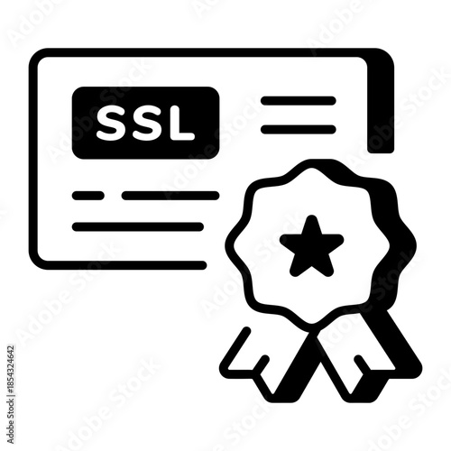 A linear style icon representing ssl certificate