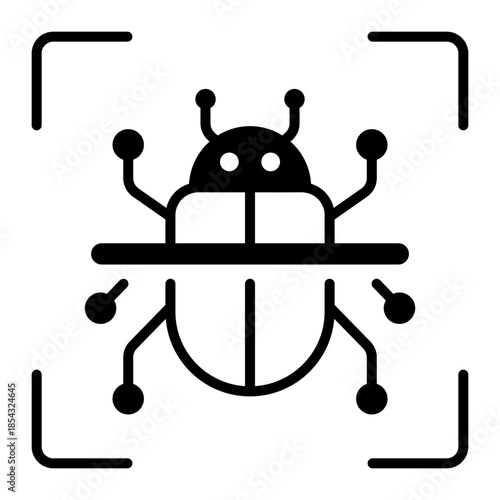 A line style icon showing malware scanner