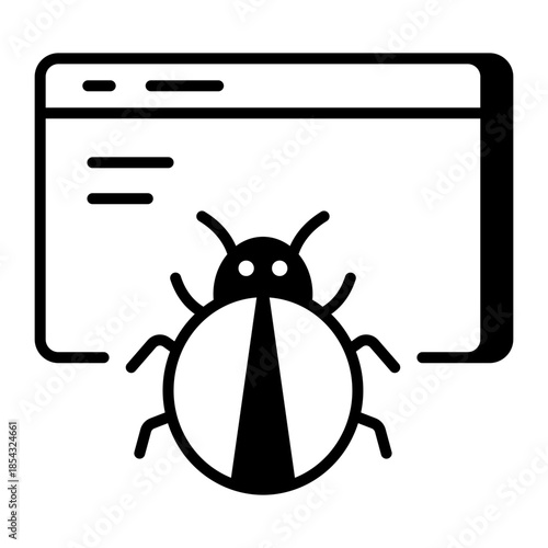 A line style icon showing browser bug