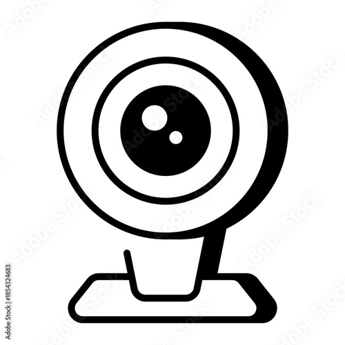 An outline style icon depicting web camera