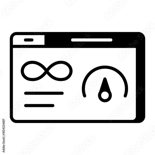 A linear style icon representing unlimited bandwidth