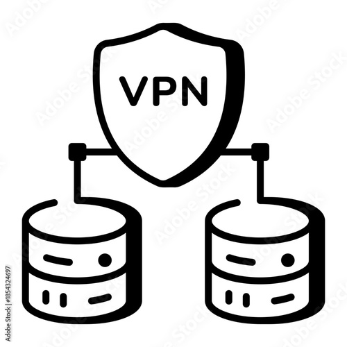 An outline style icon depicting proxy server