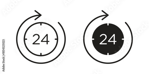 24 Hrs icons sign vectors. suitable for web, app, infographic, etc