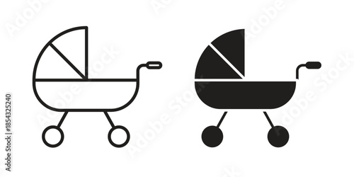 Baby carriage icons sign vectors. suitable for web, app, infographic, etc