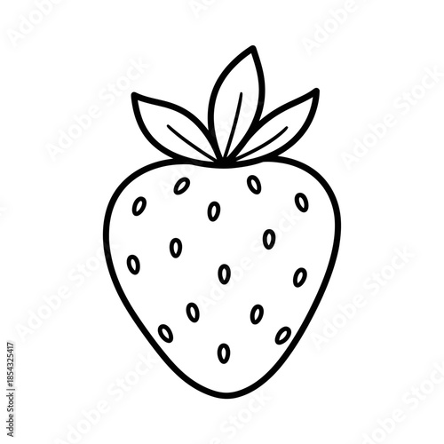 Simple outline drawing of a strawberry fruit on white background