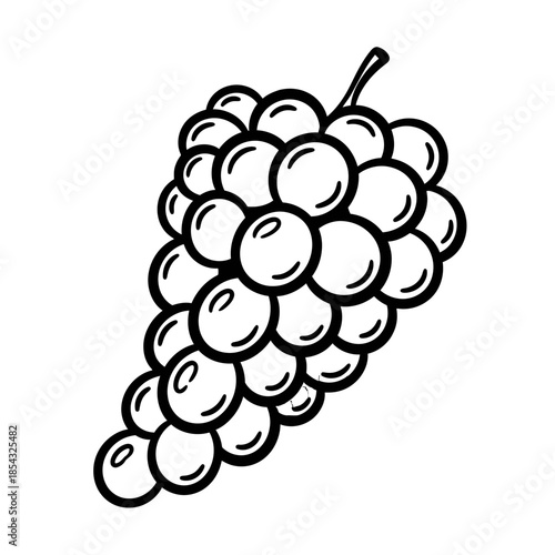 Simple line art drawing of a bunch of ripe grapes
