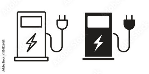 Charging station icons sign vectors. suitable for web, app, infographic, etc