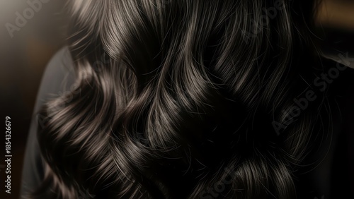 Dark brown hair with loose waves