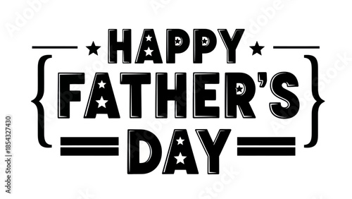 A bold typographic design celebrating paternal figures with stars and decorative elements for a