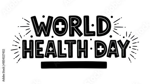 A bold illustrative design for World Health Day, promoting global wellness and vital medical