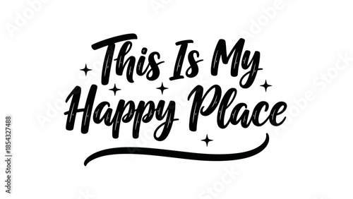 An uplifting typographic design conveying personal comfort and contentment in elegant script form