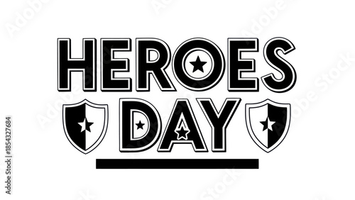 Celebrating Heroes Day with Stars and Shields a Tribute Design