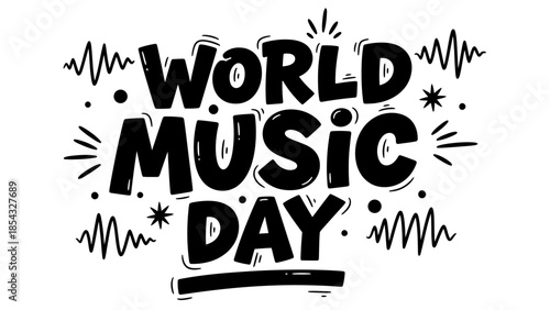 Celebrate World Music Day with this Vibrant Hand-Drawn Text Design