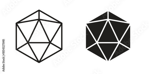 Dice d20 icons sign vectors. suitable for web, app, infographic, etc