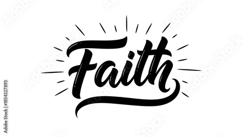 Dynamic calligraphic typography radiating spiritual conviction and unwavering belief