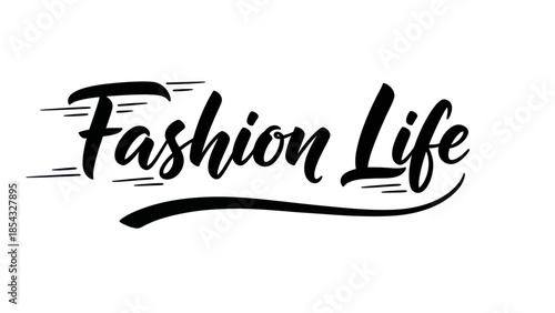 Dynamic Fashion Life Script Typography Art with Motion Blur Effect