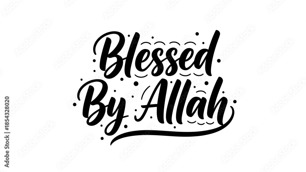 Obraz premium Elegant calligraphic design with an inspirational religious message expressing gratitude and