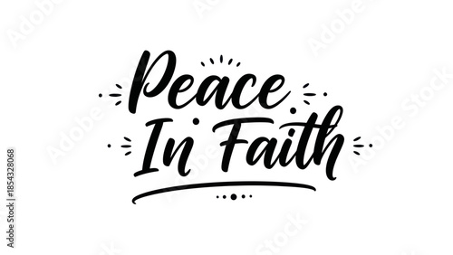 Elegant Calligraphy Design Expressing Inner Peace and Spiritual Faithfulness in a Serene Composition