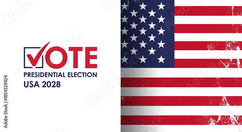 Free Download Vote for President USA 2028 - American Flag and Voting Graphic - GFXLoad