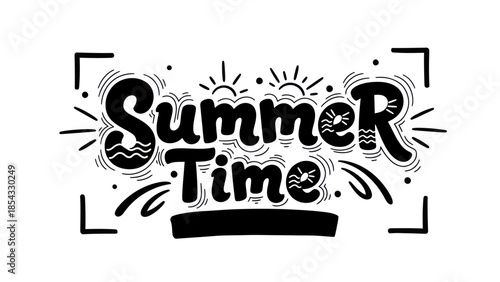 Embrace the Joyful Spirit of Summertime with Hand-Drawn Typography and Playful Accents