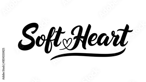 Expressive handwritten calligraphy showcasing the phrase "Soft Heart" with a unique heart symbol