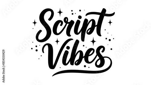 Expressive handwritten script typography art conveying positive feelings and creative energy