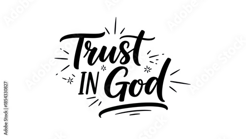 Inspiring Handwritten Typography Celebrating Faith and Divine Guidance for Spiritual Well-being